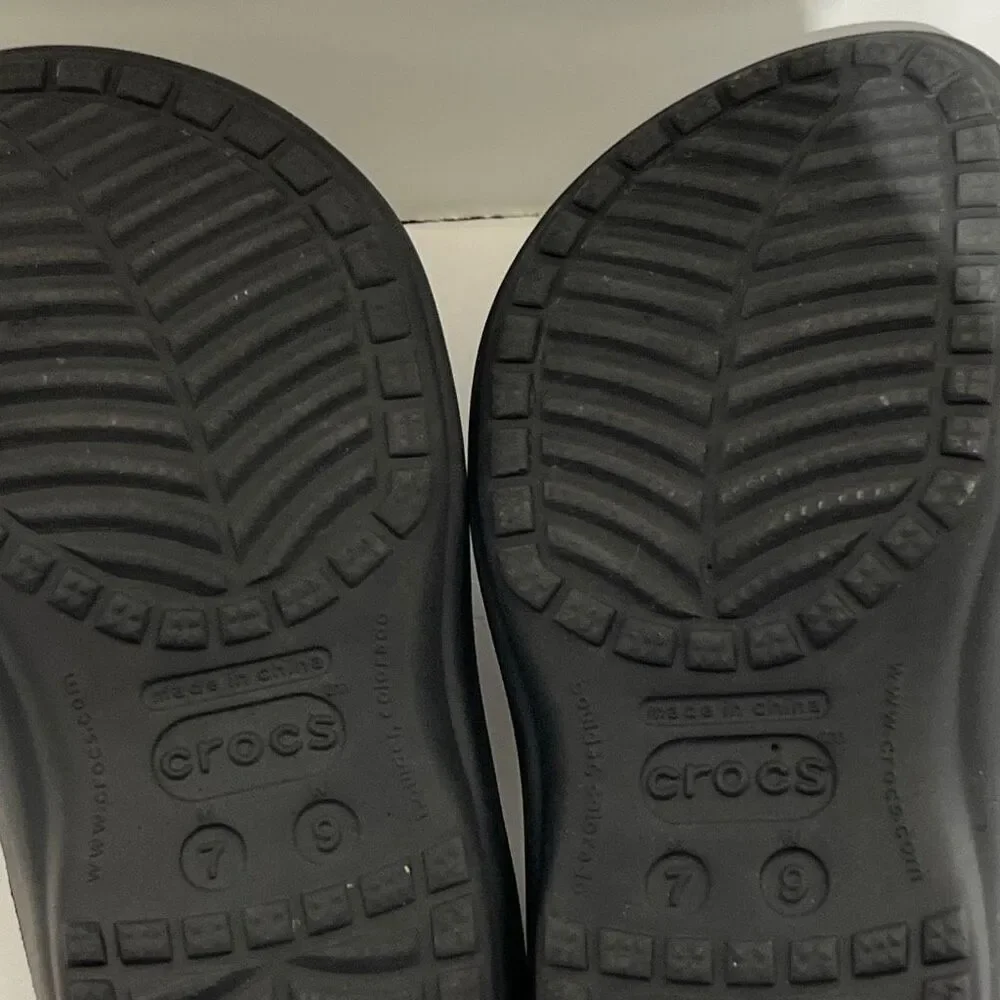 Crocs Unisex Black Baya Open‎ Toe Lightweight Slip On Slide Sandals Size 7/8